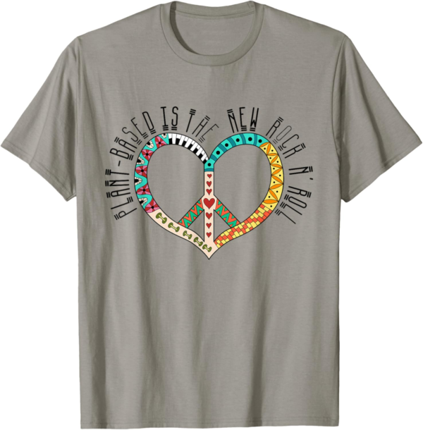 Cool Retro Heart for the Plant-based, Vegetarian or Vegan T-... - Image 2